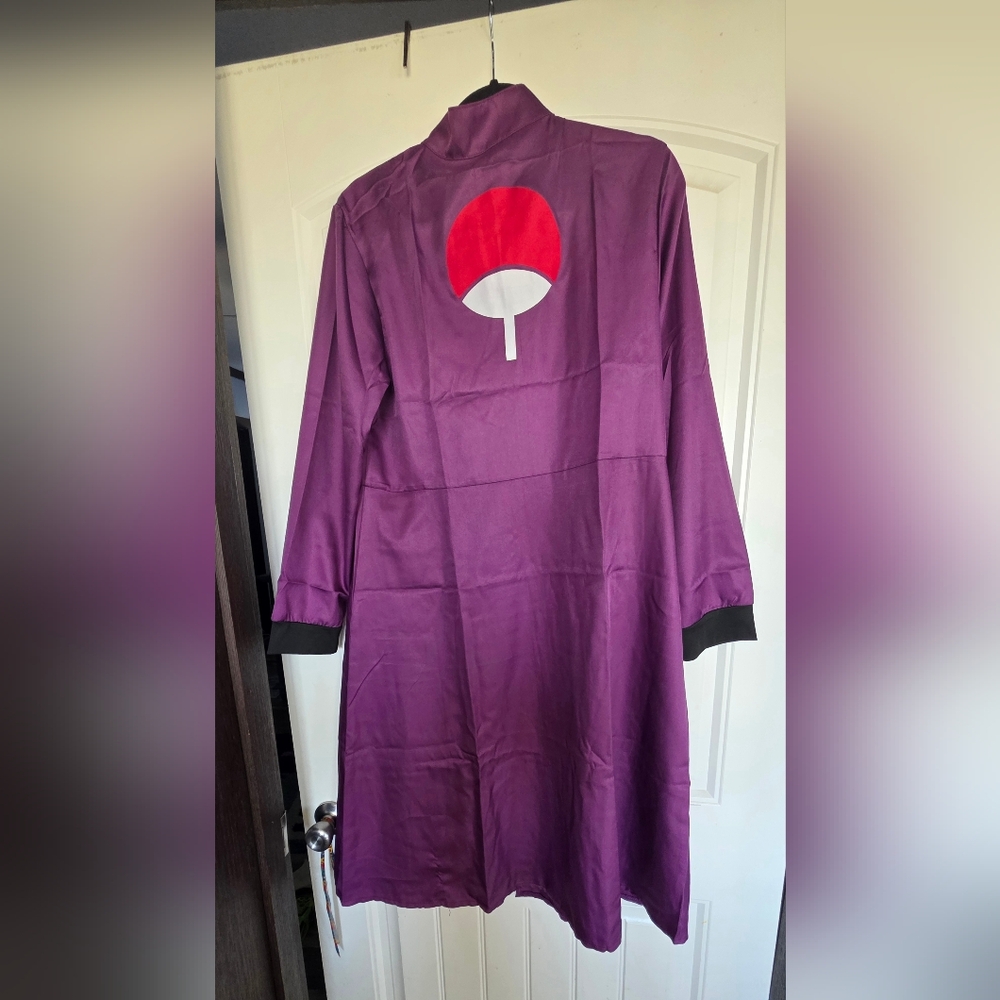 Naruto Uchiha Sasuke Costume Halloween Cosplay Cloak Cape Medium Chest 40"Purple